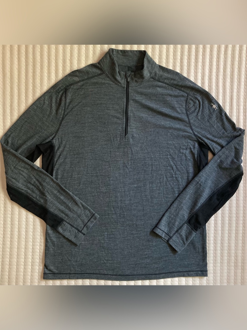 Smartwool PhD 1/4 Zip Pullover Men’s XL Gray Black Merino Lightweight SW016098